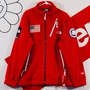 Supreme x The North Face Red Fleece Jacket Size XL